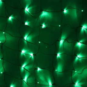 100-light 5mm Green LED Net Lights, Green Wire