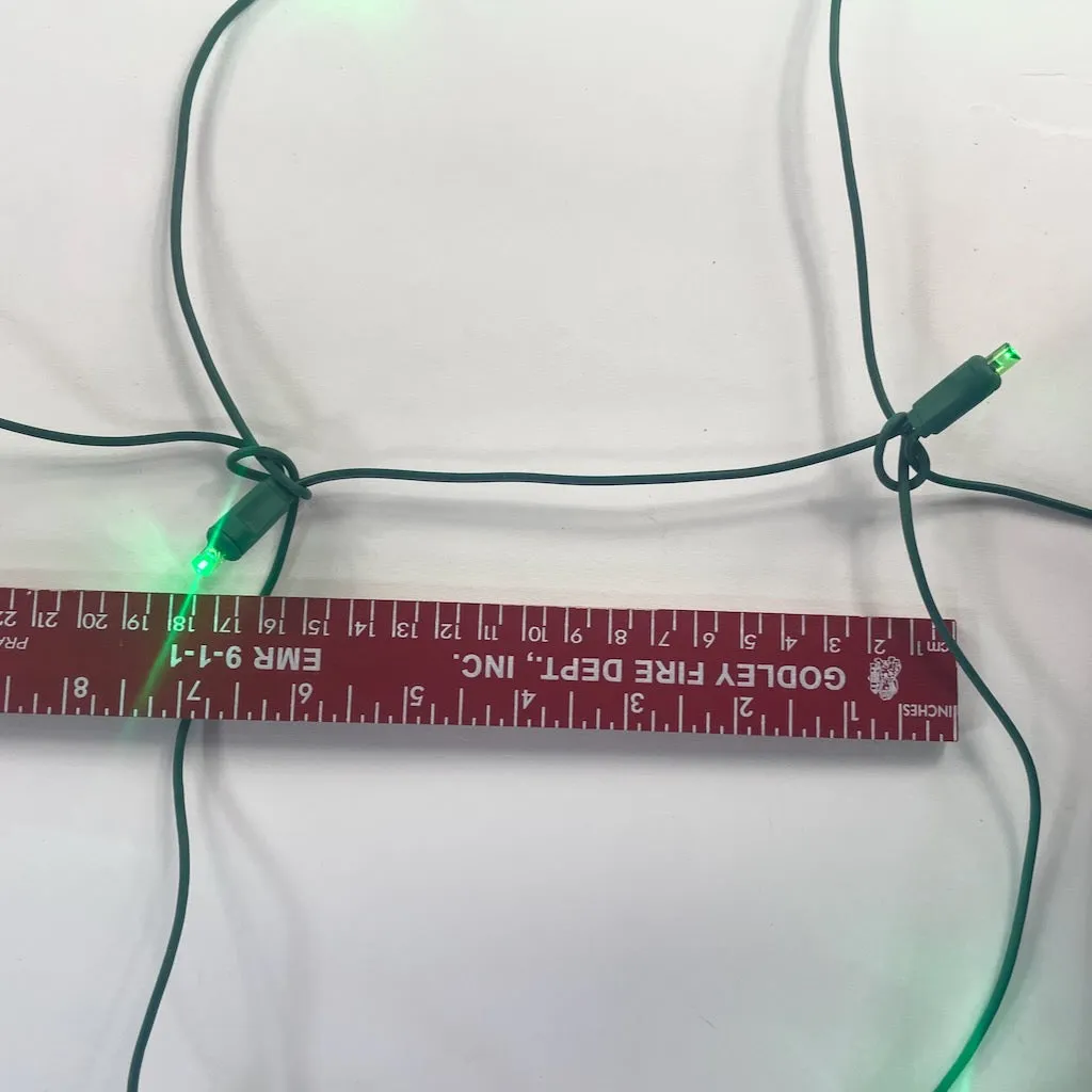 100-light 5mm Green LED Net Lights, Green Wire