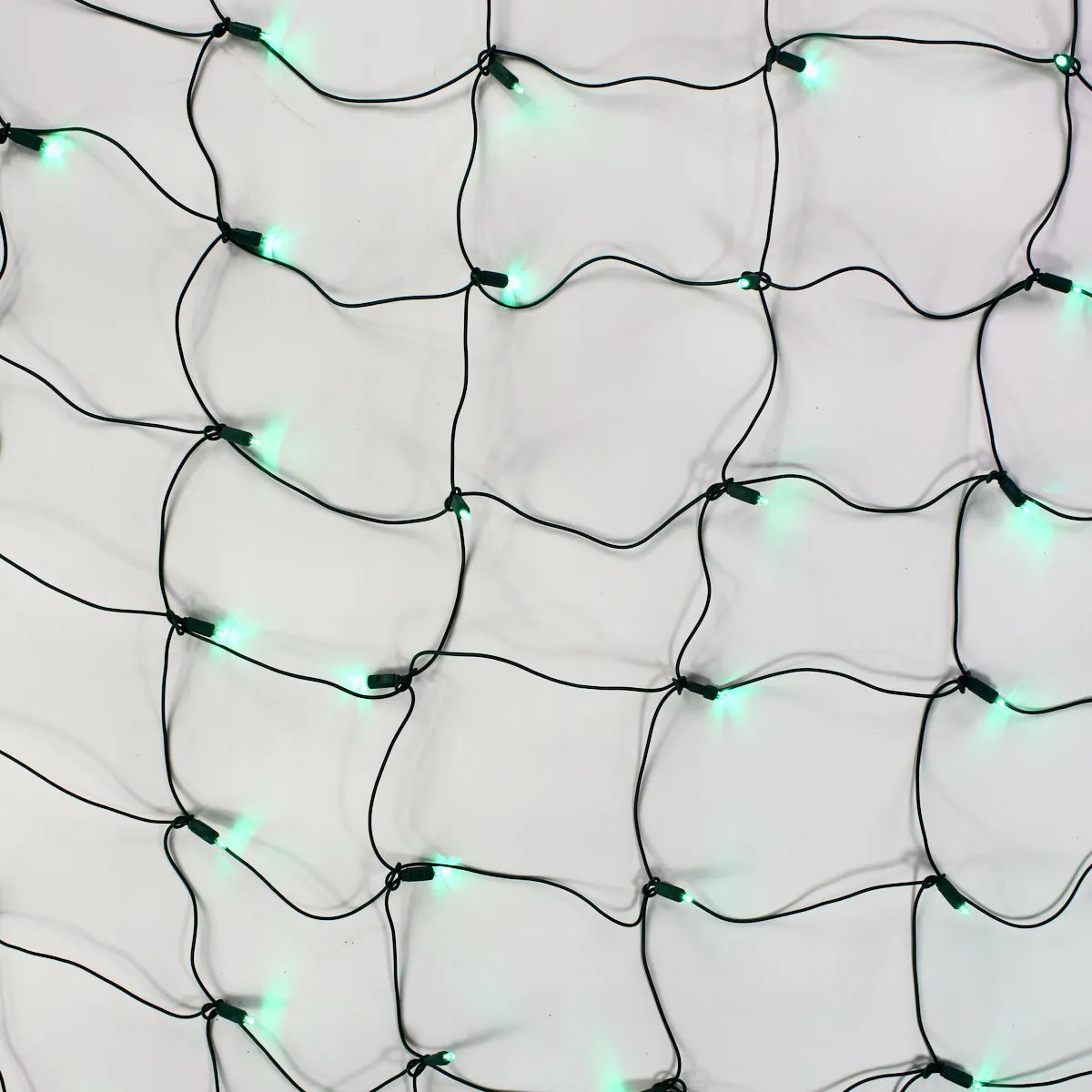 100-light 5mm Green LED Net Lights, Green Wire