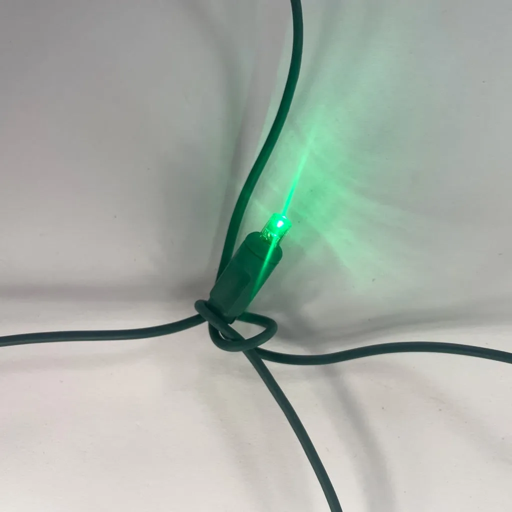 100-light 5mm Green LED Net Lights, Green Wire