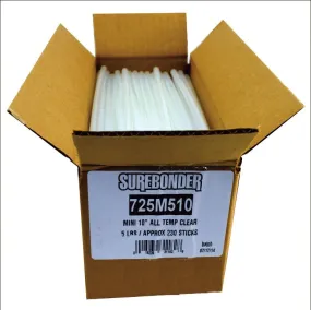 10" Mini All Temprature Clear Glue Sticks | 5 Pound Box