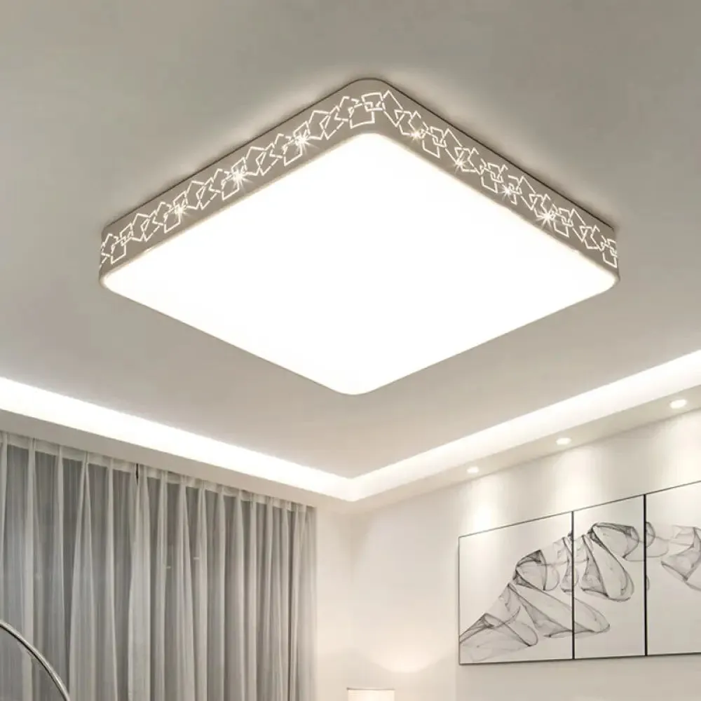 10"/19" Modernist Metal LED Flush Mount Ceiling Light in White/Warm Light