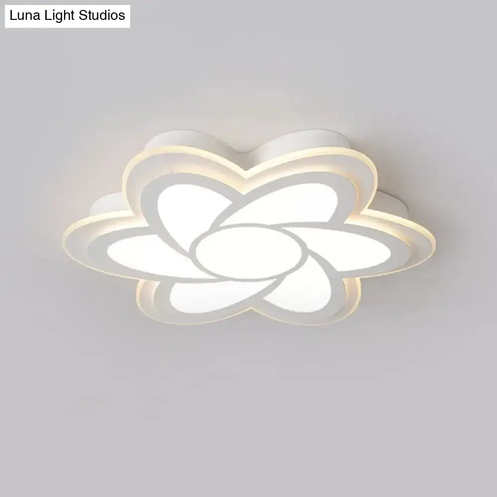 16.5"/20.5" Flower LED Ceiling Lamp - Modernist Acrylic White Flush Mount for Office Lighting