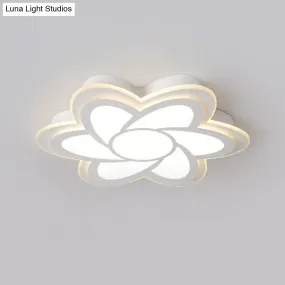 16.5"/20.5" Flower LED Ceiling Lamp - Modernist Acrylic White Flush Mount for Office Lighting
