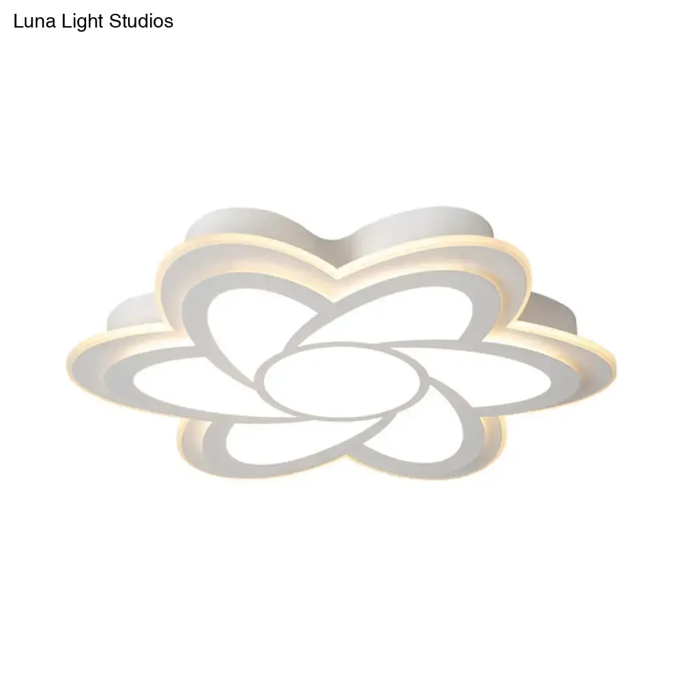 16.5"/20.5" Flower LED Ceiling Lamp - Modernist Acrylic White Flush Mount for Office Lighting