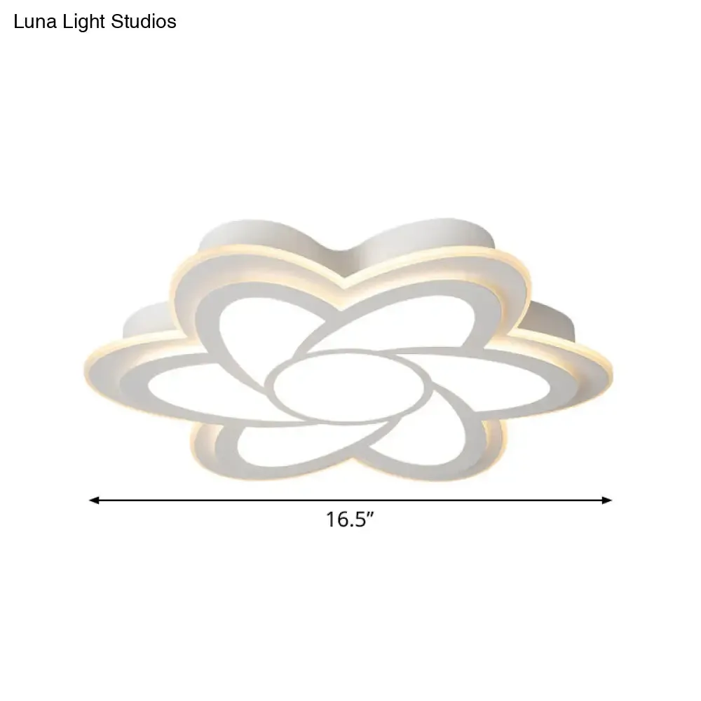 16.5"/20.5" Flower LED Ceiling Lamp - Modernist Acrylic White Flush Mount for Office Lighting