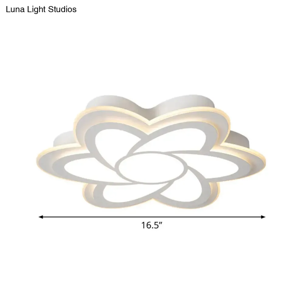 16.5"/20.5" Flower LED Ceiling Lamp - Modernist Acrylic White Flush Mount for Office Lighting