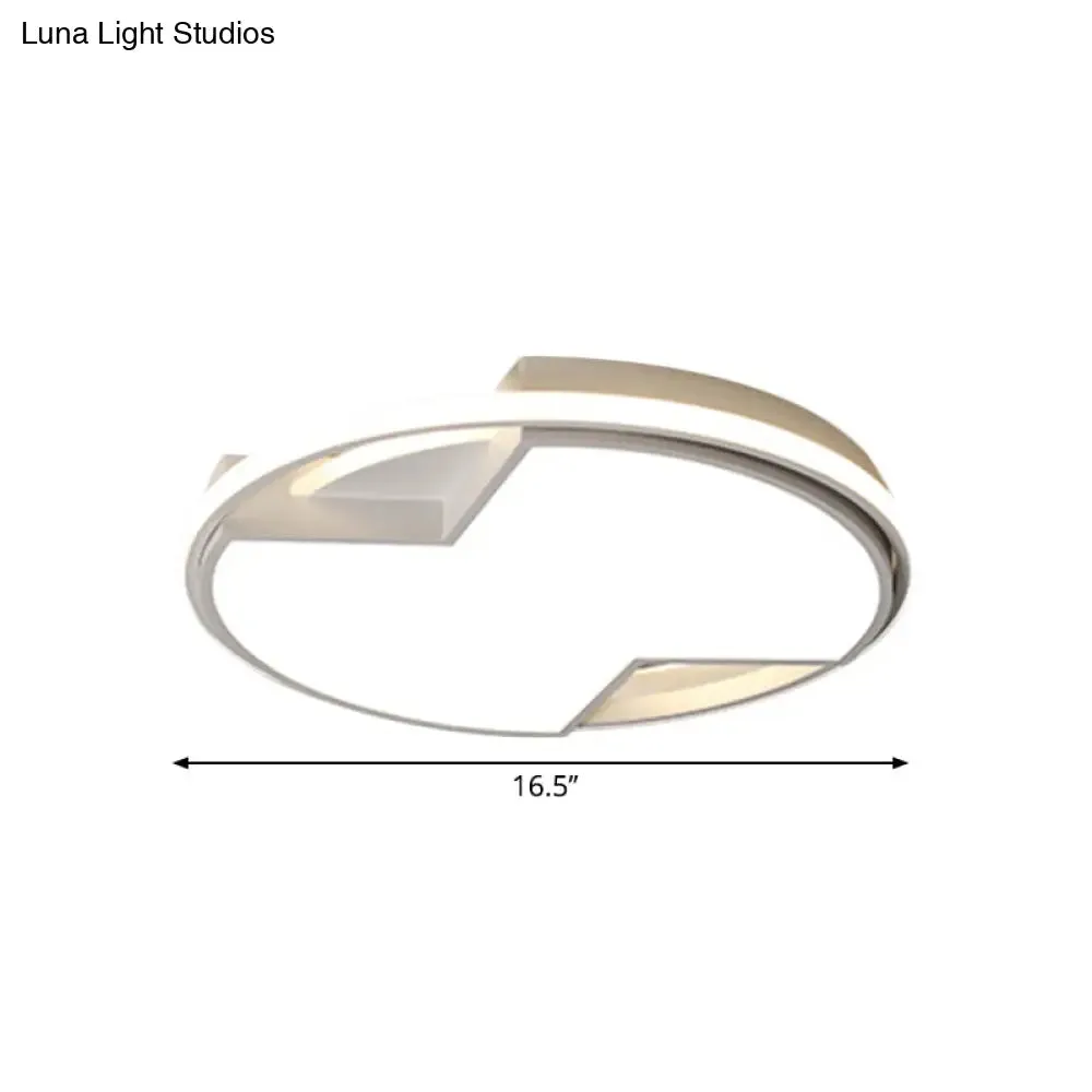 16.5"/20.5" W White Round Flush Mount LED Ceiling Light - Stylish and Modern Fixture for Bedroom