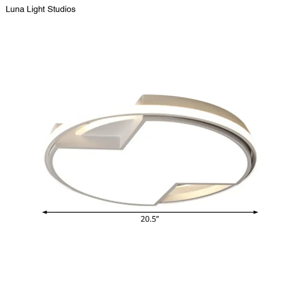 16.5"/20.5" W White Round Flush Mount LED Ceiling Light - Stylish and Modern Fixture for Bedroom
