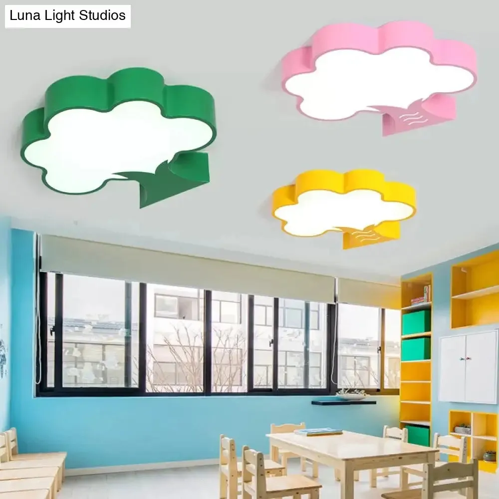 18"/23.5" Dia LED Tree Flush Mount Light - Pink/Yellow/Green - Modern Acrylic Ceiling Lamp - Warm/White/Third Gear - Ideal for Kindergarten