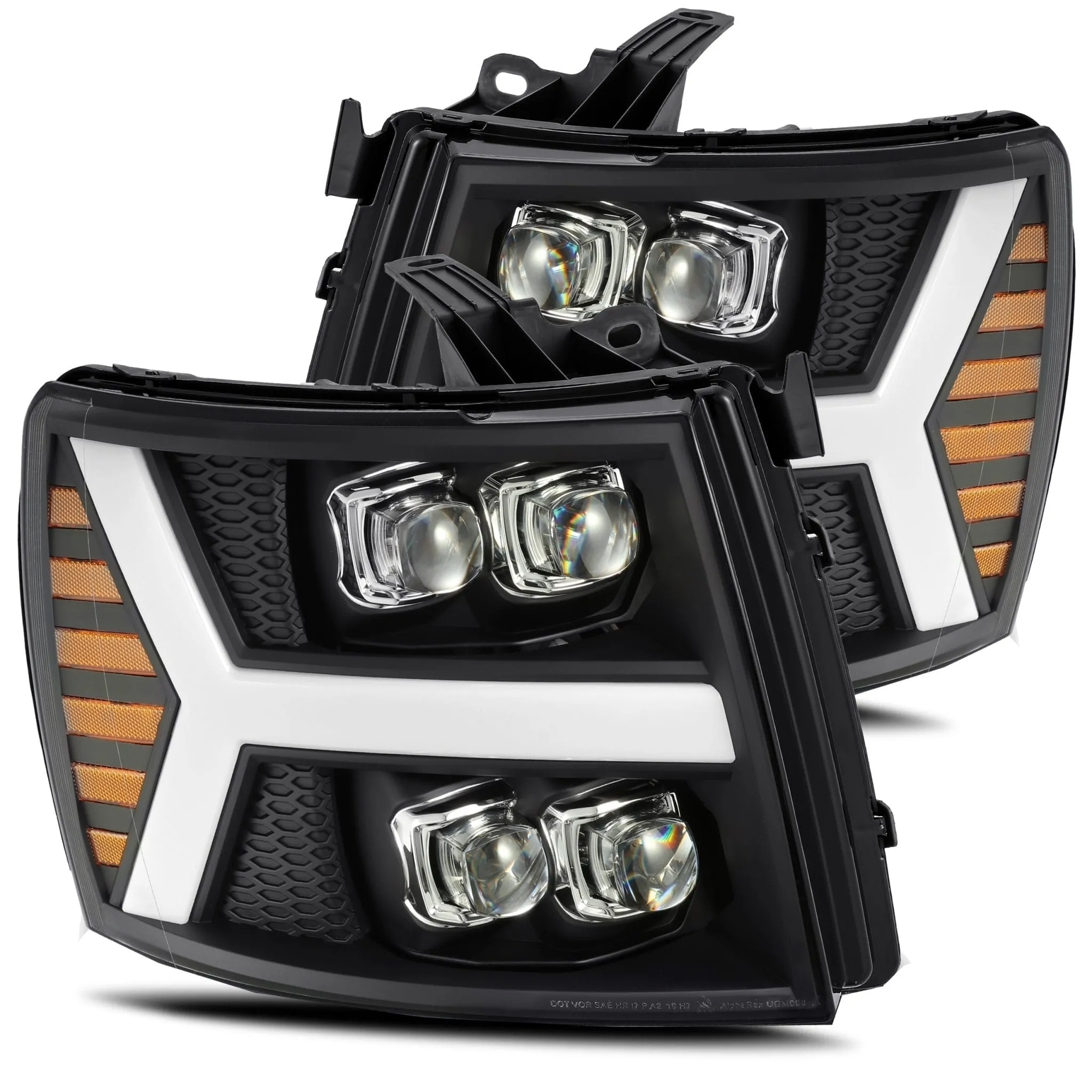 2007-2013 Chevrolet Silverado NOVA-Series LED Projector Headlights Black Alpha-Rex 880209