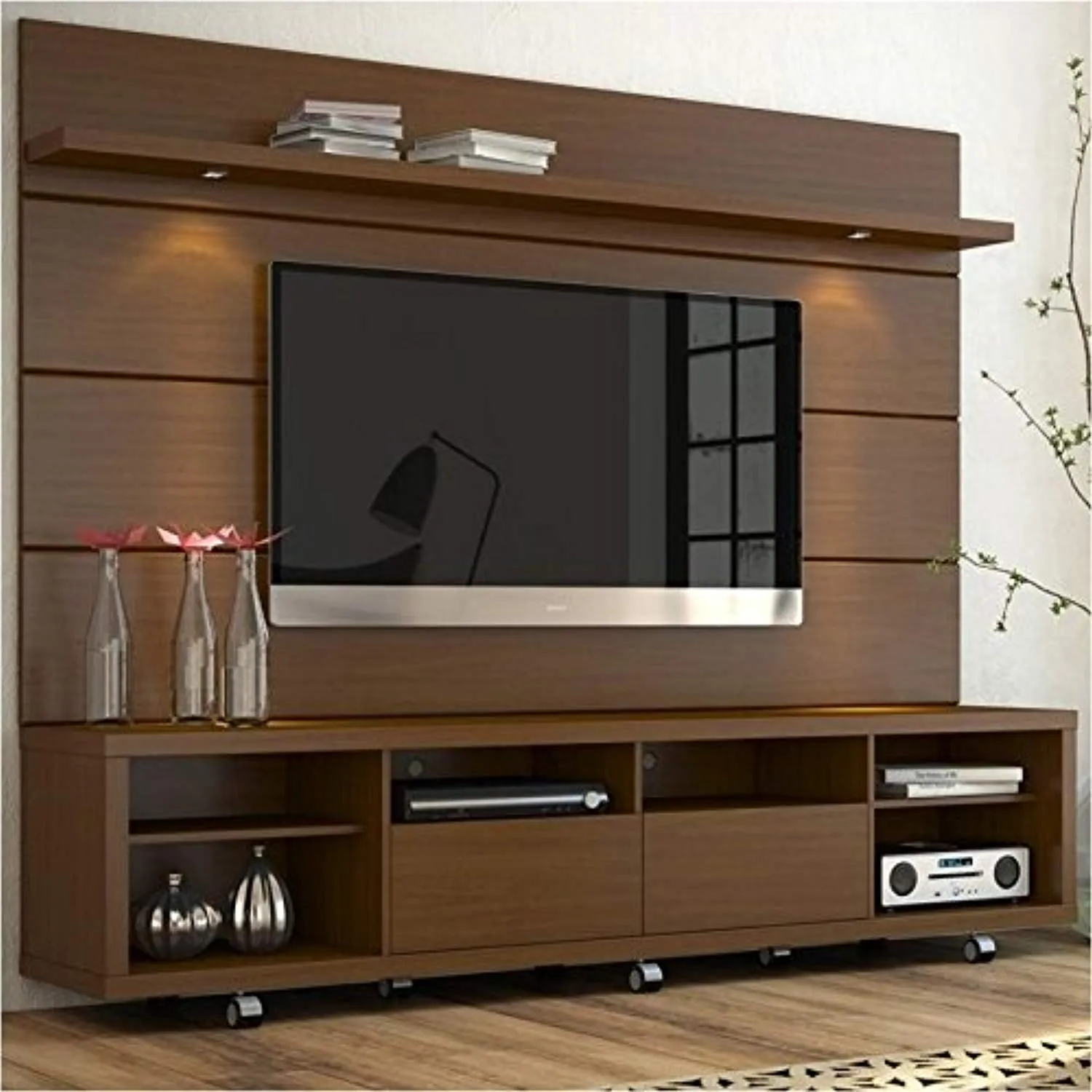 2.2 Series 85" TV Stand and Panel in Brown