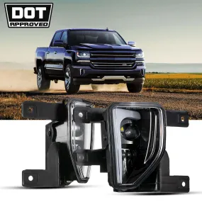 (2pcs/set) 45W DOT Approved LED Fog Lights with DRL for 2016-2018 Chevy Silverado 1500 (Black)
