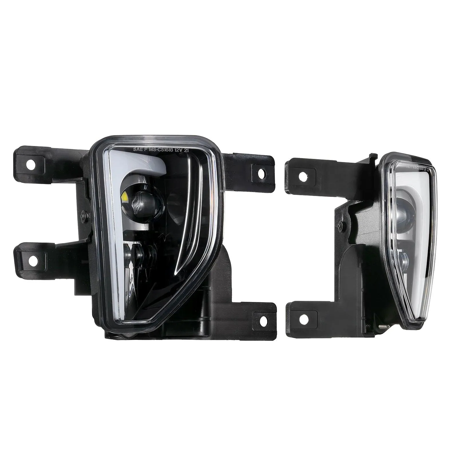 (2pcs/set) 45W DOT Approved LED Fog Lights with DRL for 2016-2018 Chevy Silverado 1500 (Black)