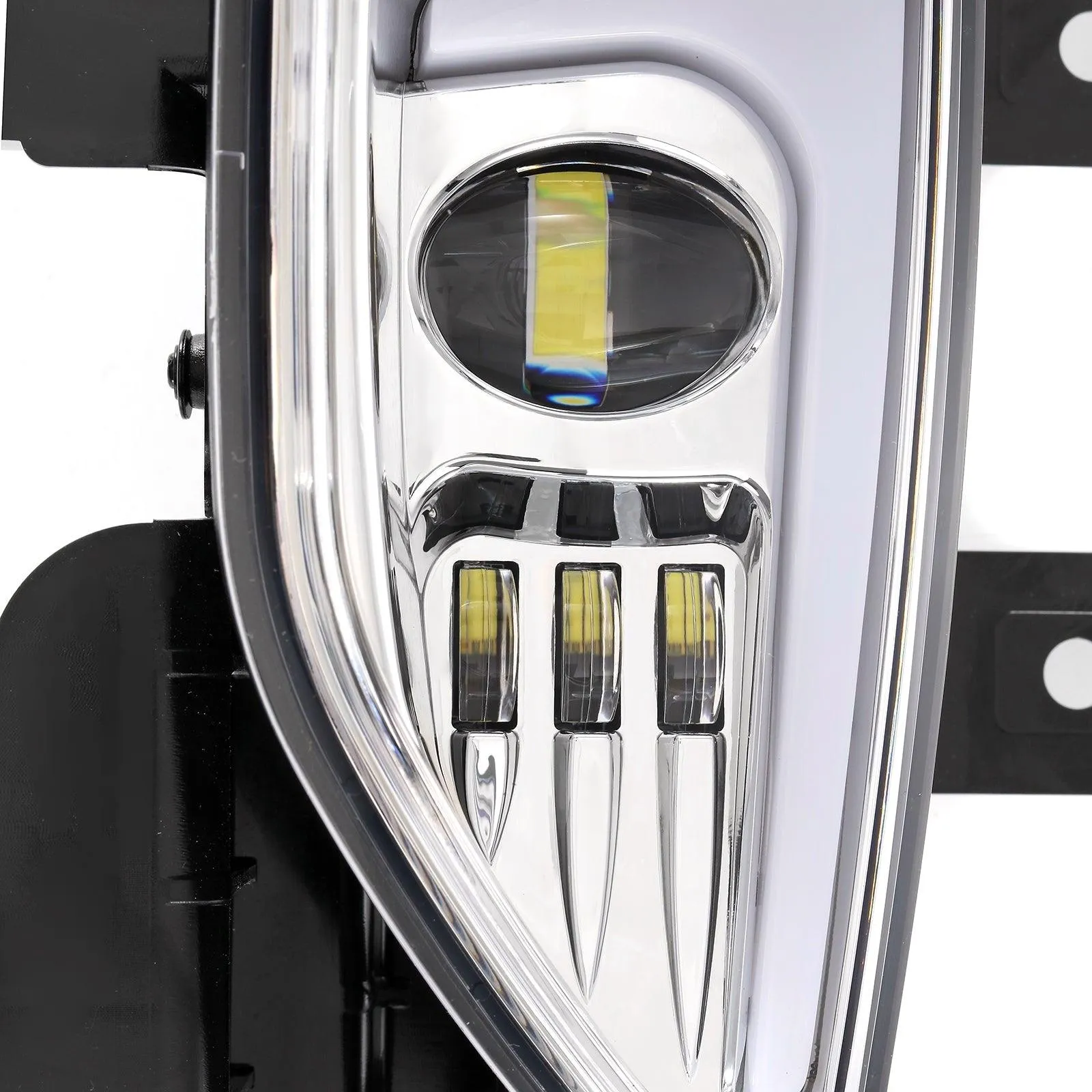 (2pcs/set) 45W DOT Approved LED Fog Lights with DRL for 2016-2018 Chevy Silverado 1500 (Chrome)
