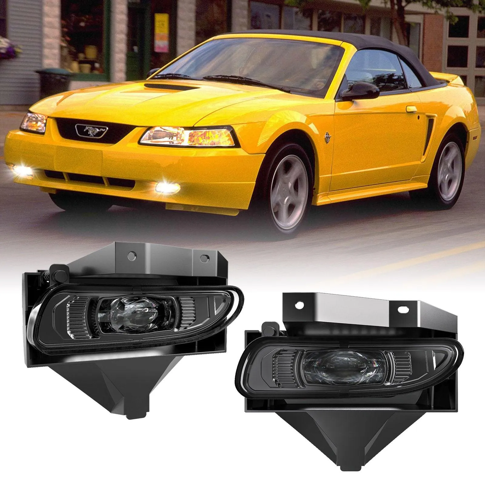 (2pcs/set) LED Fog Lights Assembly for 1999 2000 2001 2002 2003 2004 Ford Mustang GT
