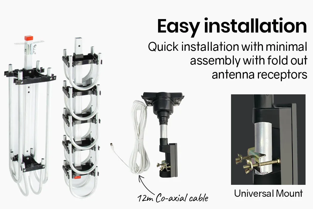 360° Rotating Outdoor Digital TV Antenna, HD, Waterproof - Simtech