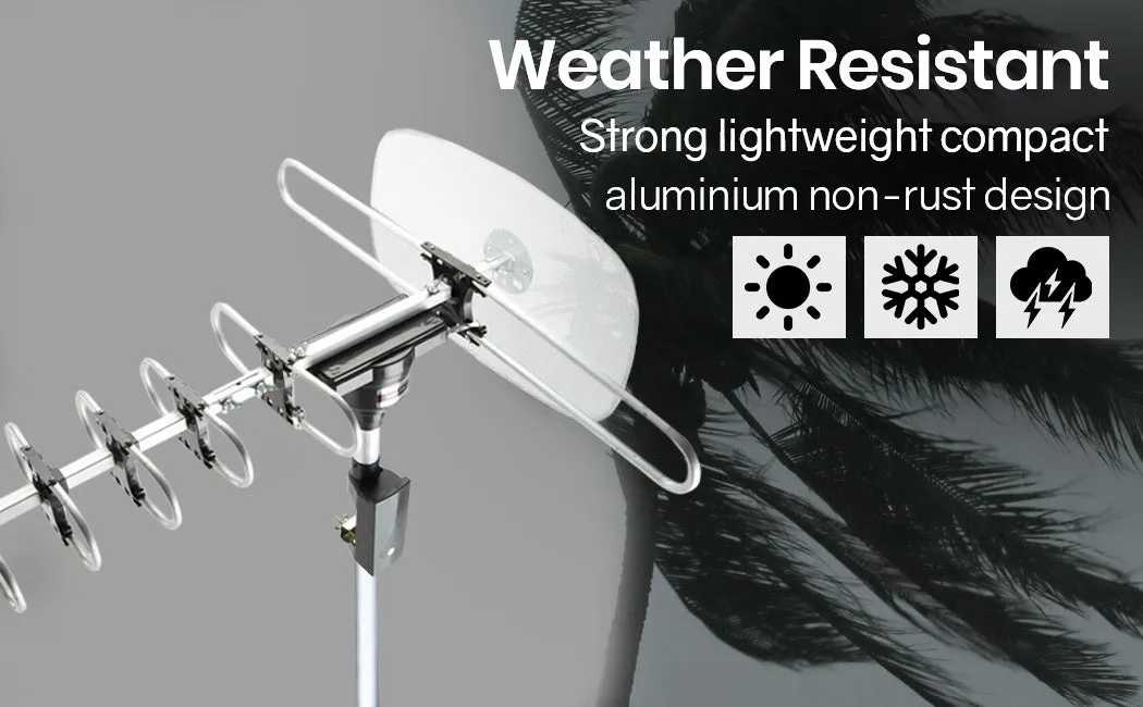 360° Rotating Outdoor Digital TV Antenna, HD, Waterproof - Simtech