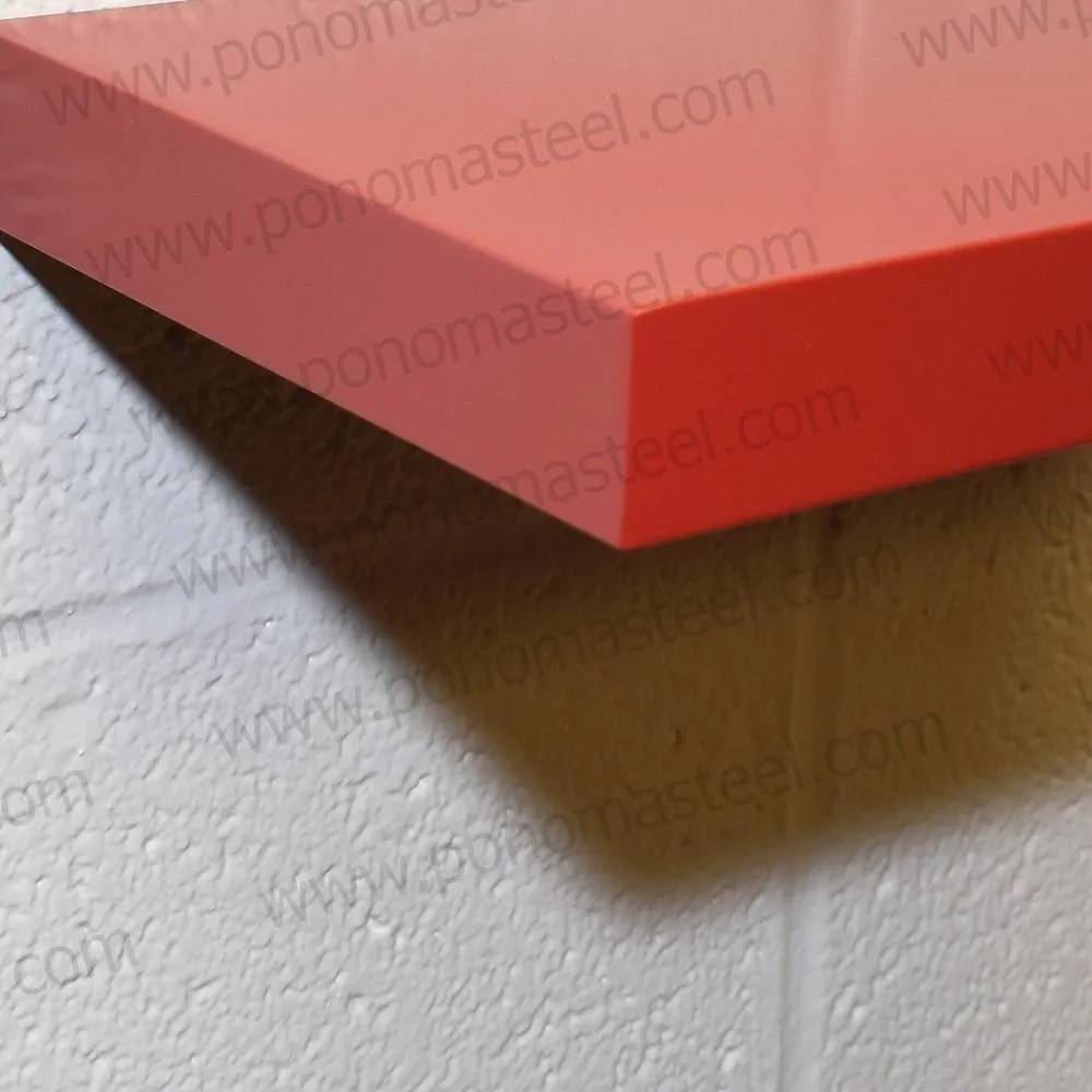 48"x10"x2.0" (cm.122x25.4x5.1) curved seamless stainless steel floating shelves Ponoma®