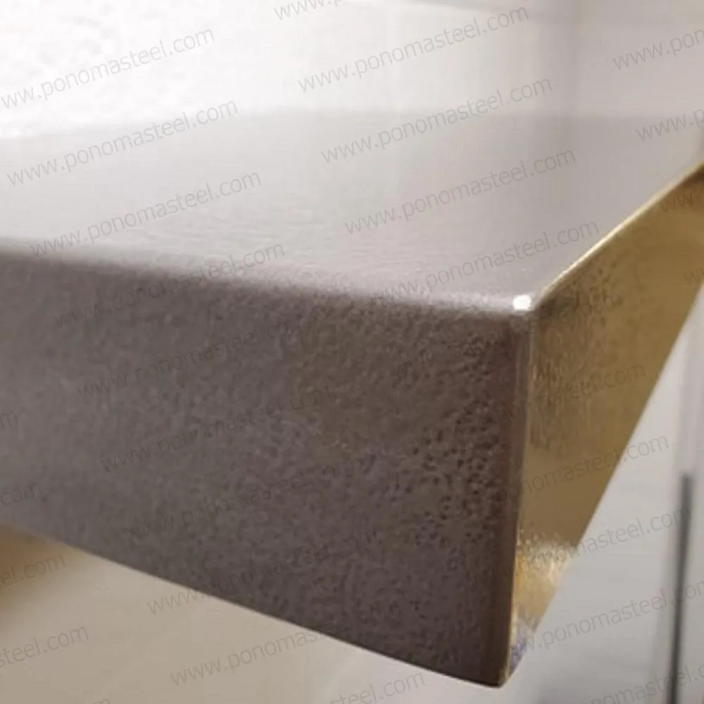 48"x12"x2.0" (cm.121.9x30.5x5.1) brushed stainless steel floating shelf