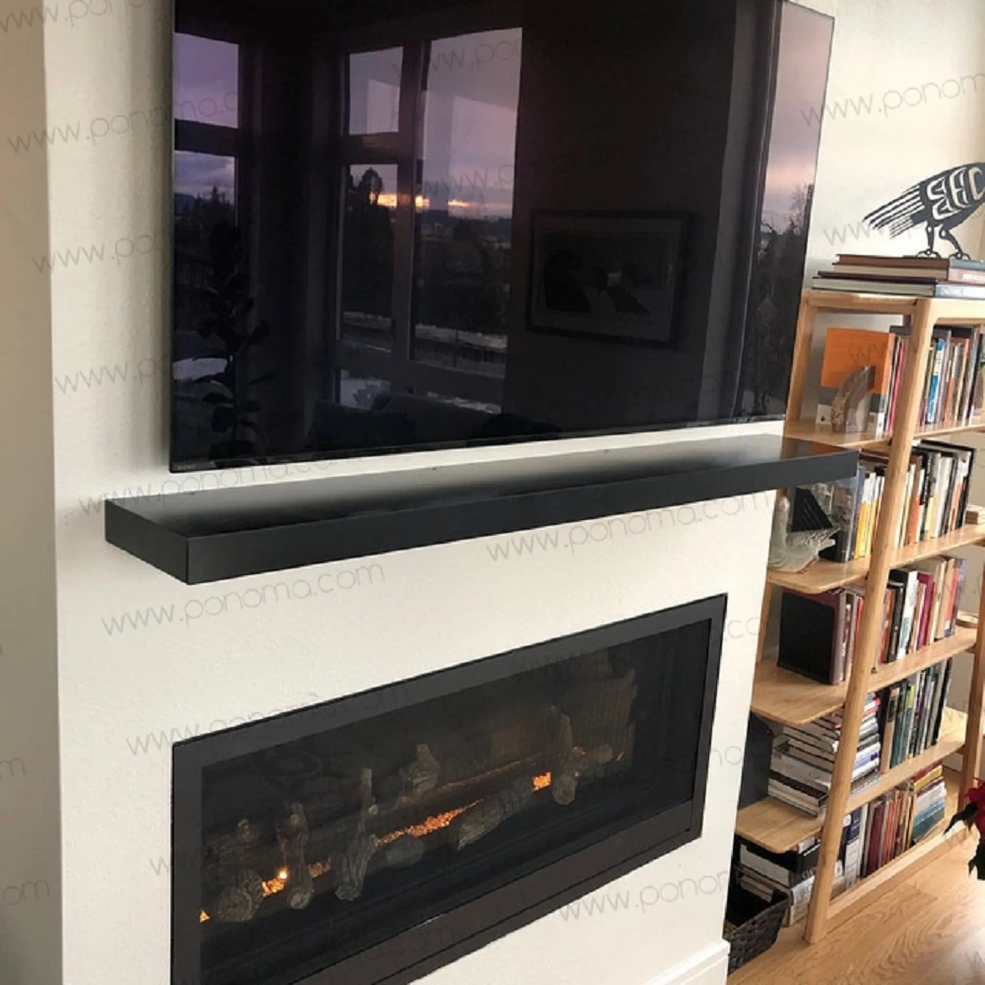 52"x6"x2.0" (cm.132x15x5.1) brushed stainless steel floating shelf