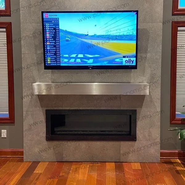 52"x6"x2.0" (cm.132x15x5.1) brushed stainless steel floating shelf