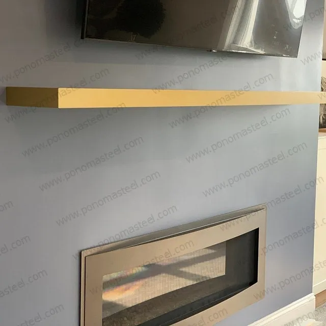 52"x6"x2.0" (cm.132x15x5.1) brushed stainless steel floating shelf