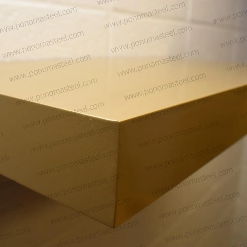 52"x8"x2.0" (cm.132x20x5.1) brushed stainless steel floating shelf