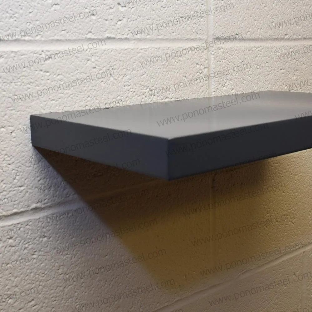52"x8"x2.0" (cm.132x20x5.1) brushed stainless steel floating shelf
