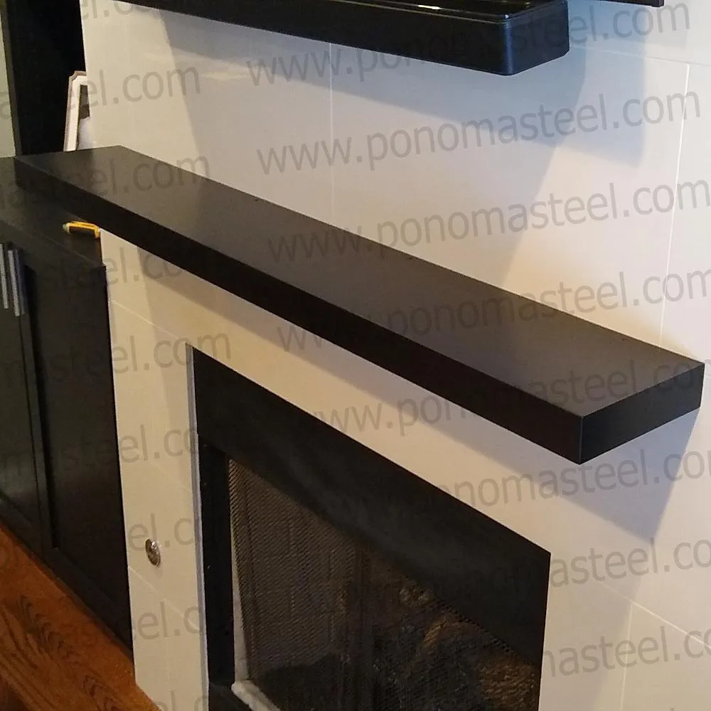 52"x8"x2.0" (cm.132x20x5.1) painted stainless steel floating shelf