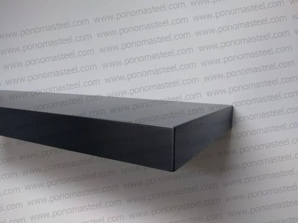 52"x8"x2.0" (cm.132x20x5.1) painted stainless steel floating shelf