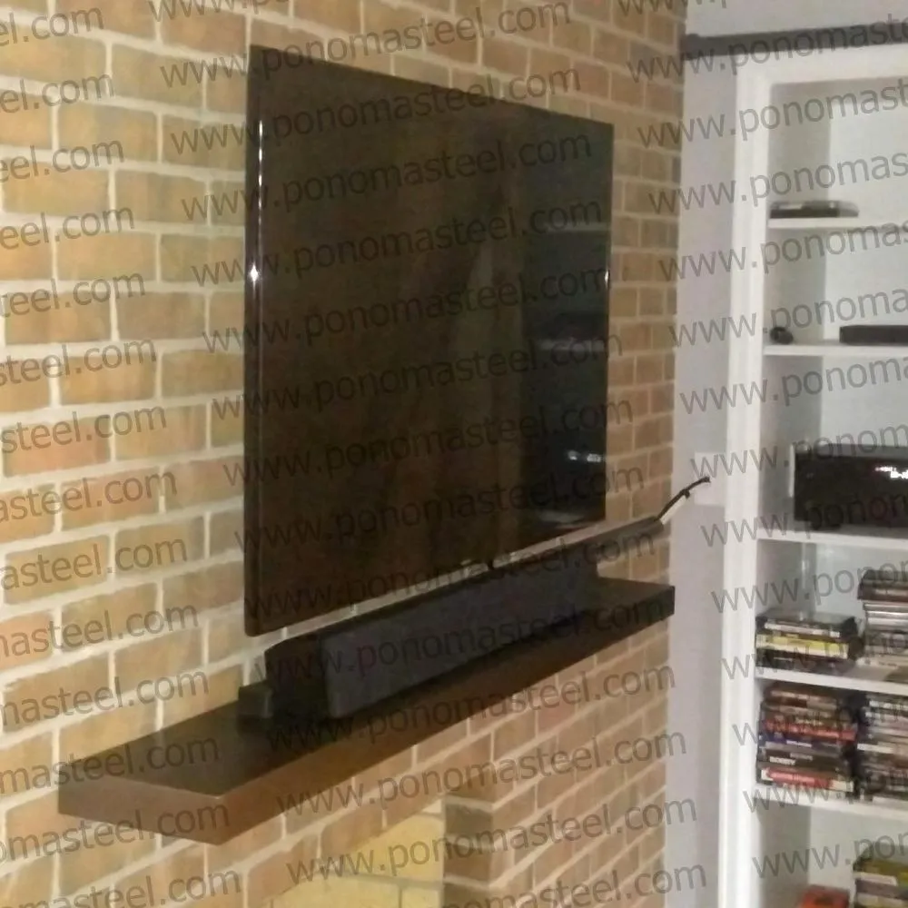 52"x8"x2.0" (cm.132x20x5.1) painted stainless steel floating shelf
