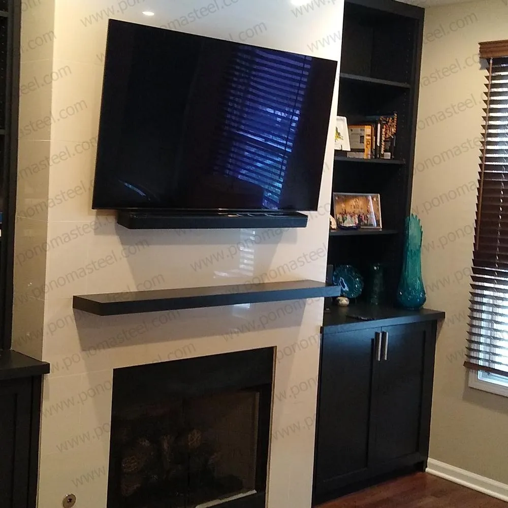 52"x8"x2.0" (cm.132x20x5.1) painted stainless steel floating shelf