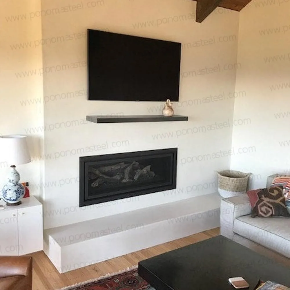 52"x8"x2.0" (cm.132x20x5.1) painted stainless steel floating shelf