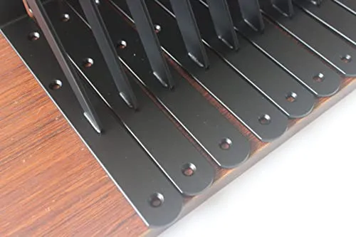 6 Pack L6" x H 4" Black Heavy Duty Shelf Brackets with Screws Metal Shelf Brackets Shelf Support Angle Brackets for Shelves L Brackets Heavy Duty Floating Shelf Brackets