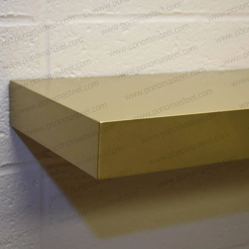 60"x8"x2.0" (cm.152x20x5.1) brushed stainless steel floating shelf