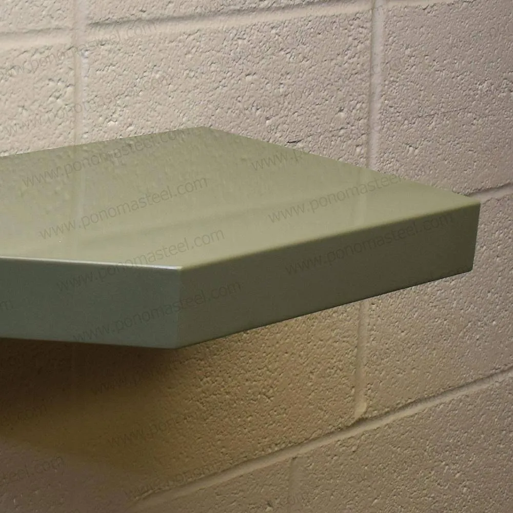 60"x8"x2.0" (cm.152x20x5.1) brushed stainless steel floating shelf
