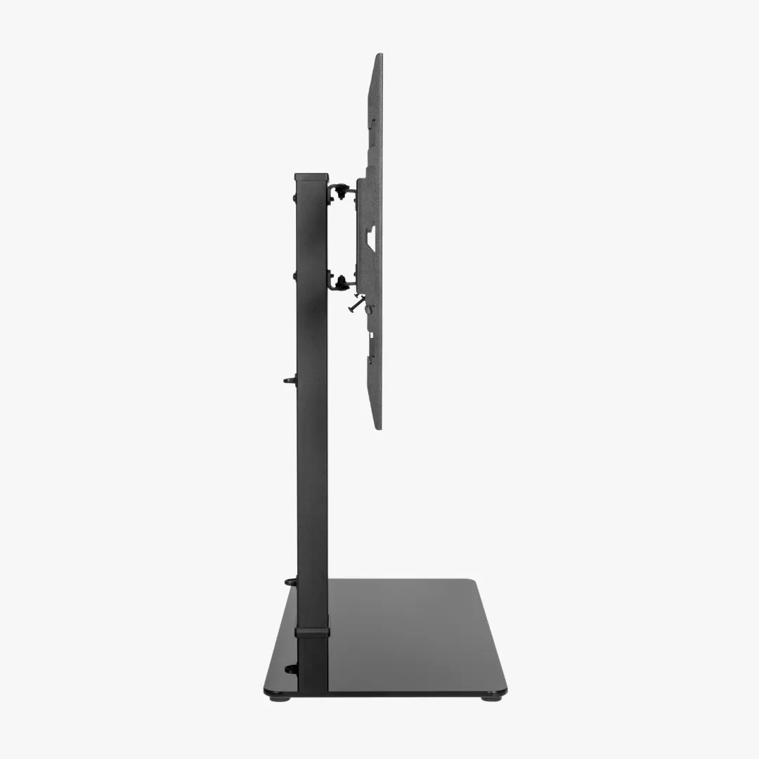 Alterzone Slim 7g Compact TV Stand with Glass Base for 37"-70" TVs, Black