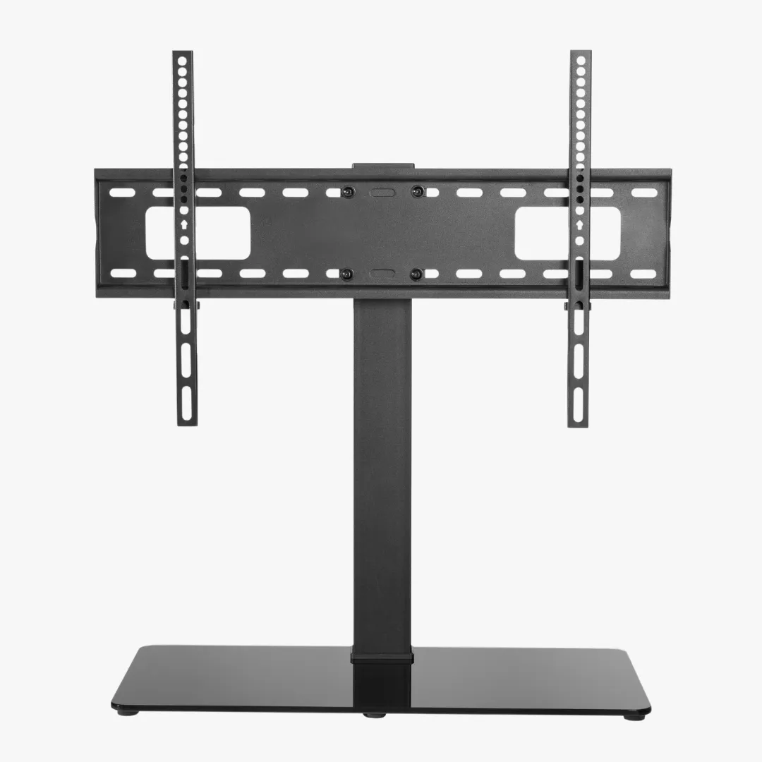 Alterzone Slim 7g Compact TV Stand with Glass Base for 37"-70" TVs, Black