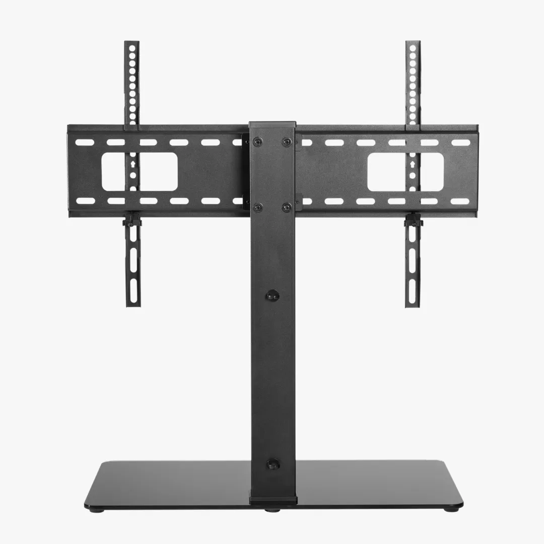 Alterzone Slim 7g Compact TV Stand with Glass Base for 37"-70" TVs, Black