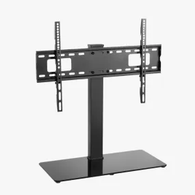 Alterzone Slim 7g Compact TV Stand with Glass Base for 37"-70" TVs, Black