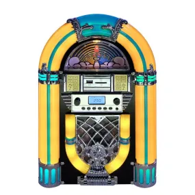 Arkrocket athena mini jukebox | Comes with built-in FM radio reciever, MP3 ready USB and SD slots with Retro LED lighting system