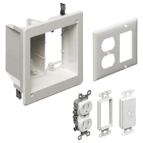 Arlington Industries TVBR505K - Two-Gang Recessed TV Box™ Kit for Power and Low Voltage