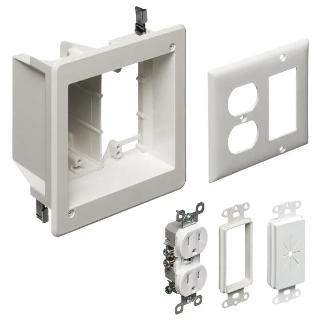 Arlington Industries TVBR505K - Two-Gang Recessed TV Box™ Kit for Power and Low Voltage