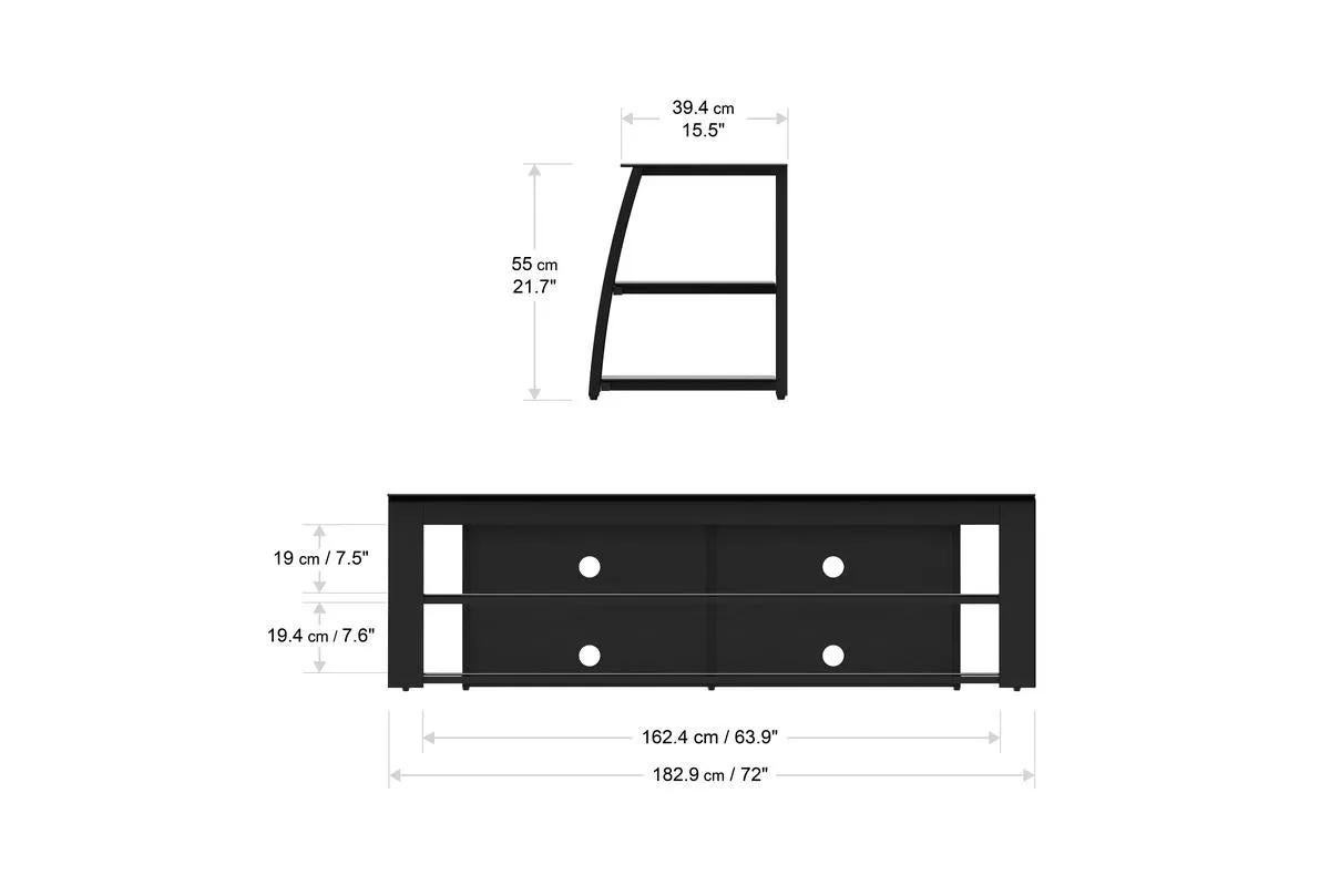 AVF Kivu 1.8m TV Stand | Black | FS1800KIVB