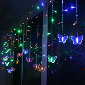 Butterfly Curtain String Lights USB Powered with 8 Modes 96 LED Remote Control