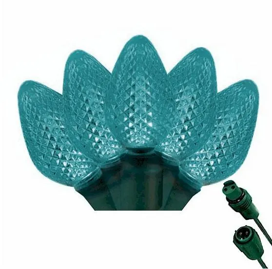 C7 Teal 25 LED Tree Lights – Commercial String Lights