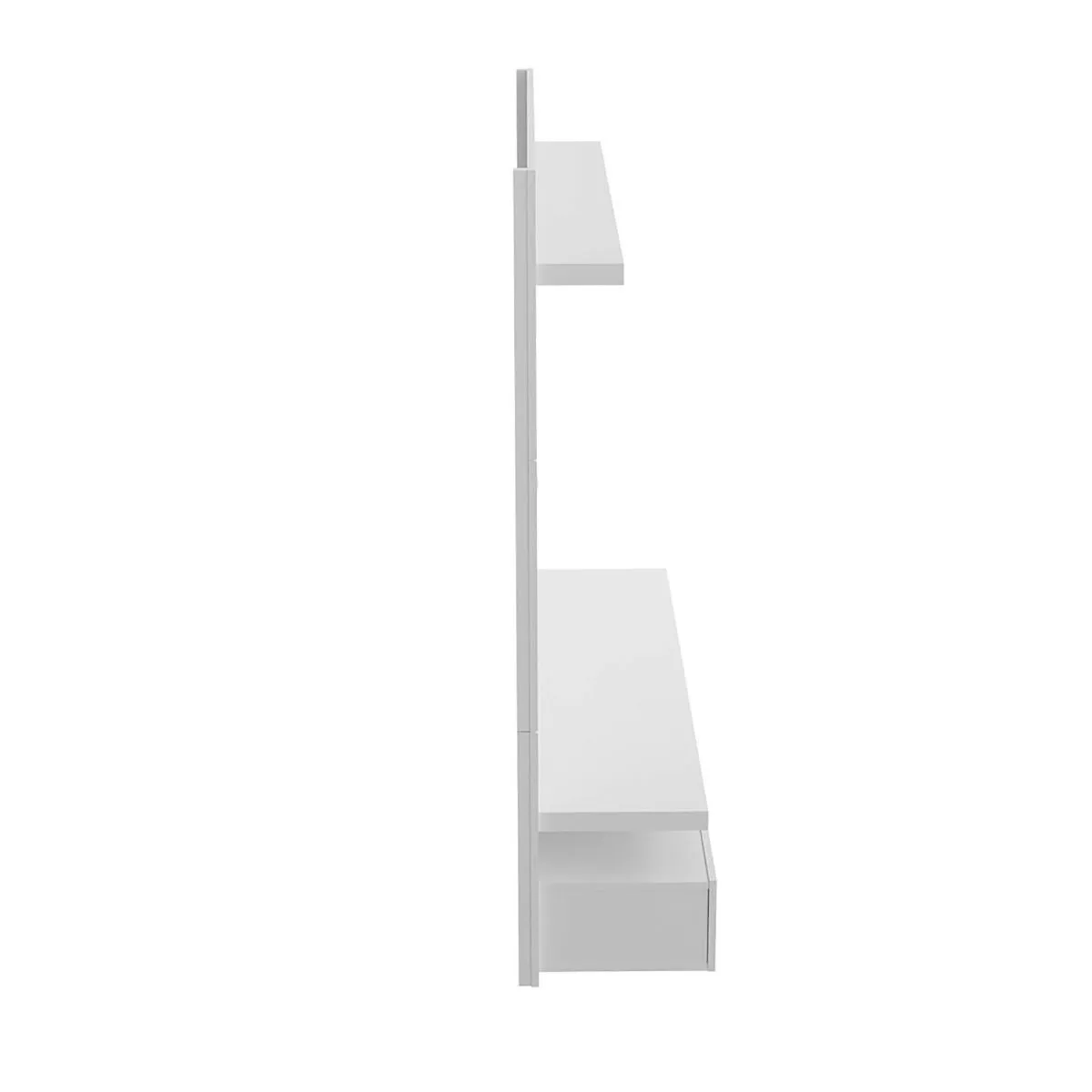 City 62.99 Modern Floating Entertainment Center with Media Shelves in White Gloss