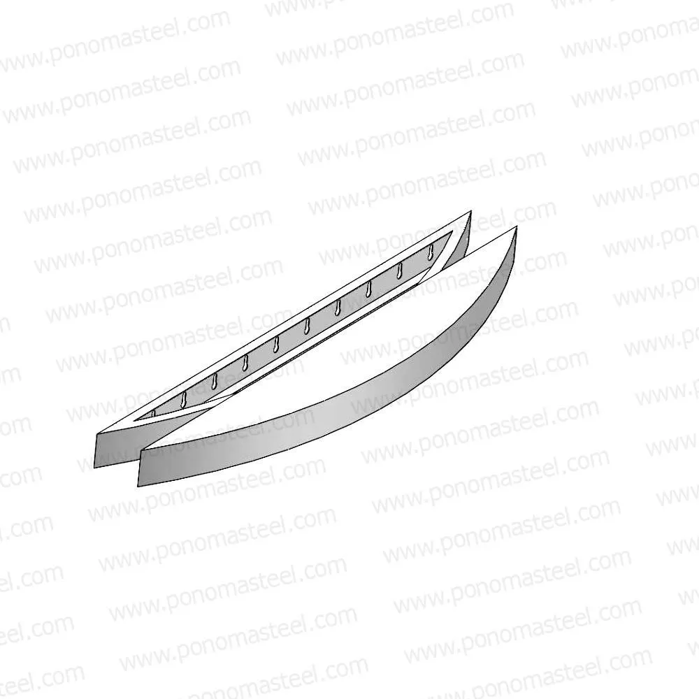 Curved seamless stainless steel floating shelves Ponoma®