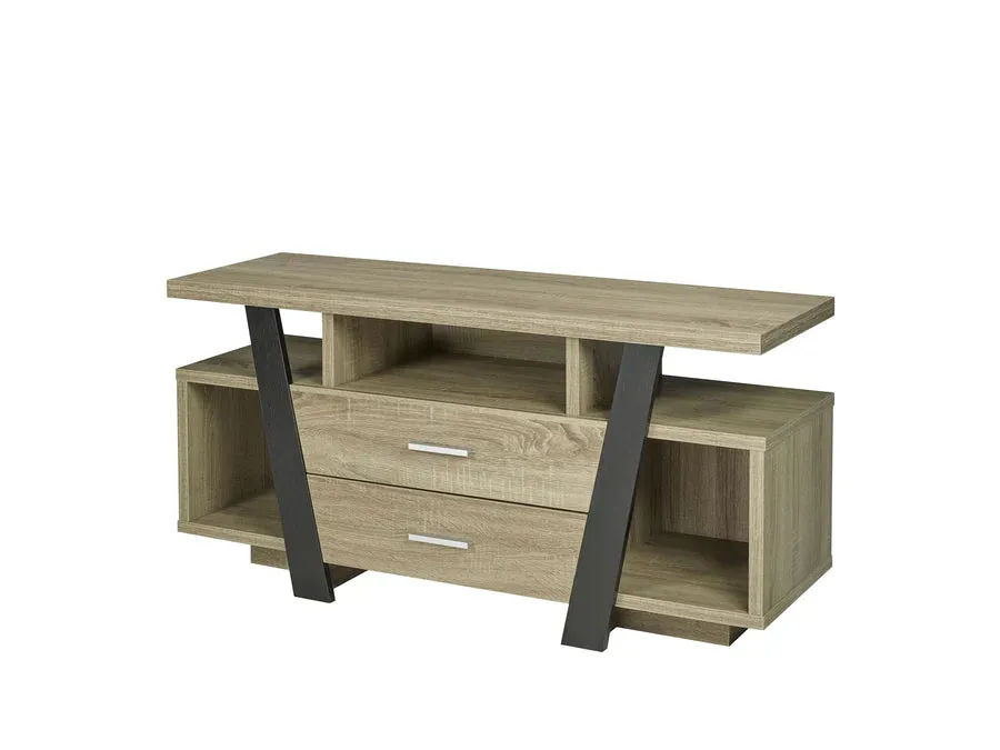 Dark Taupe & Black 47" Wooden TV Stand- Model #2083